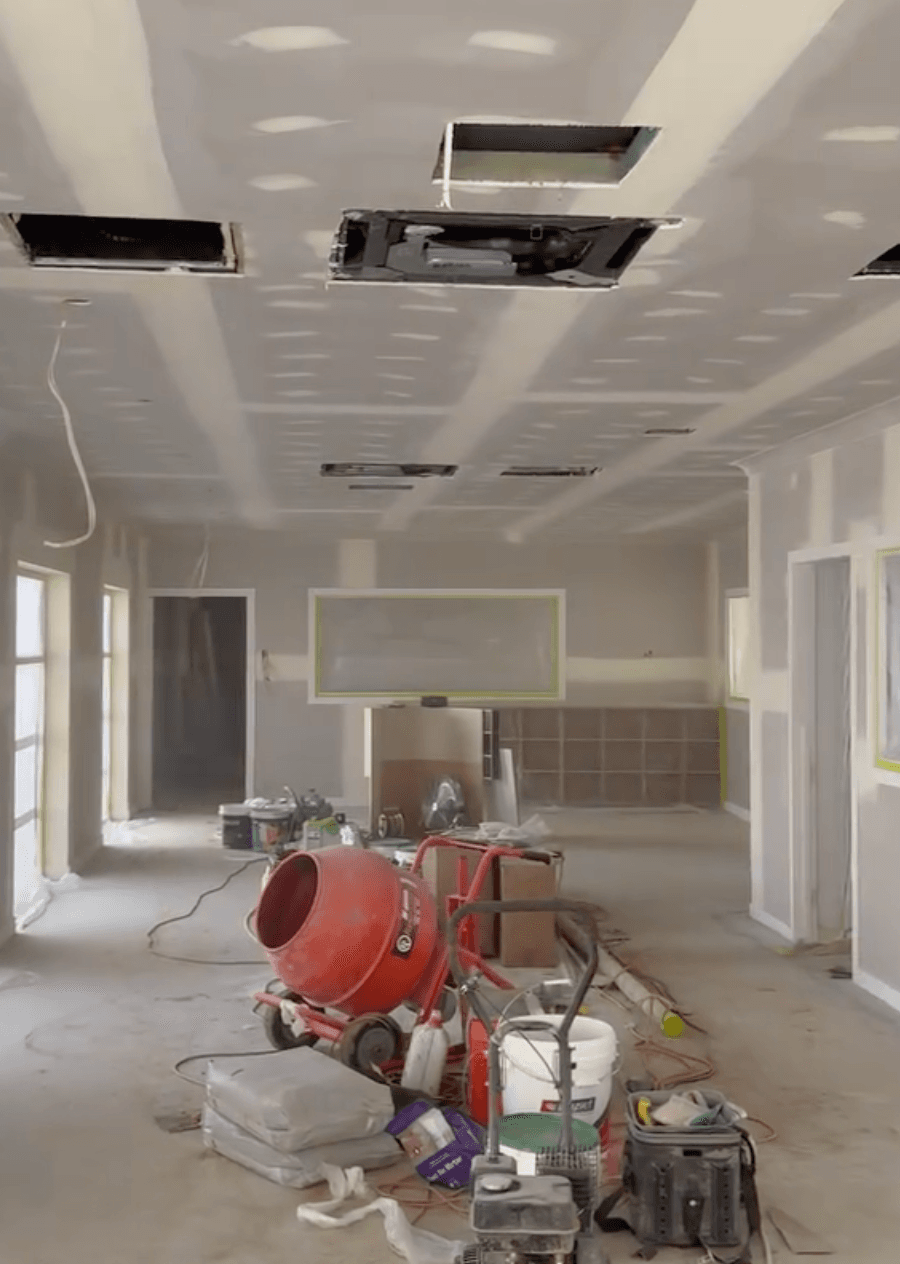 Interior Ceiling & Fitout before